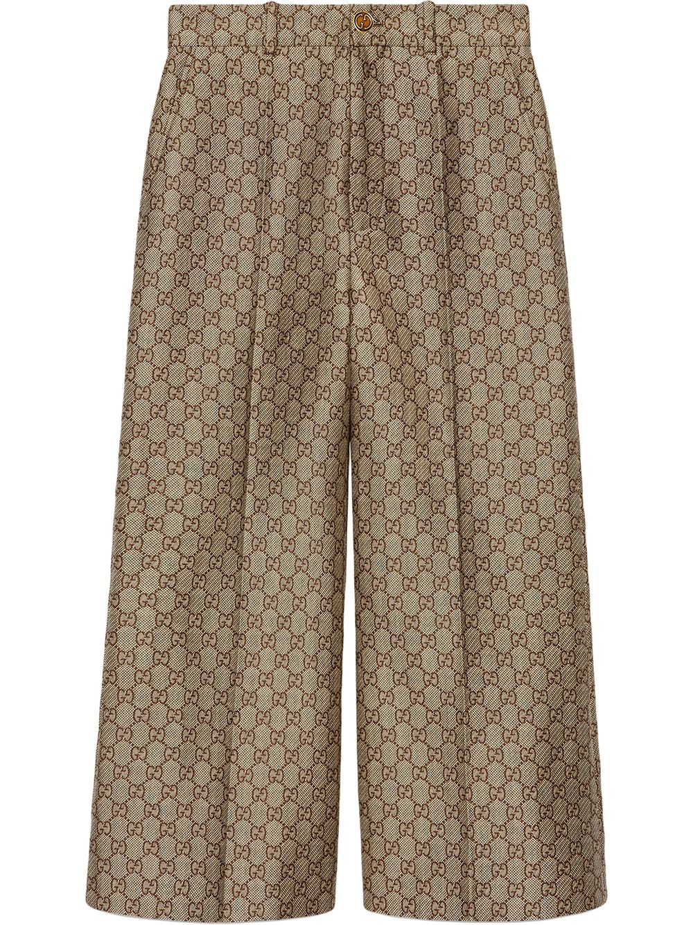 GG wool canvas culotte pant - 1