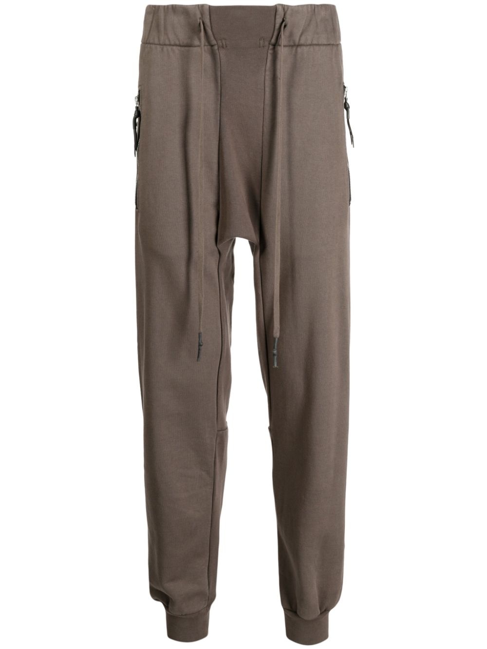 panelled tapered cotton track pants - 1