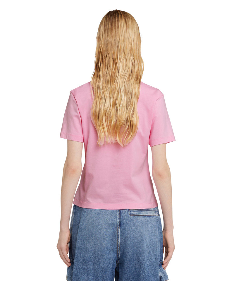 Cotton crewneck t-shirt with new MSGM brushed logo 3