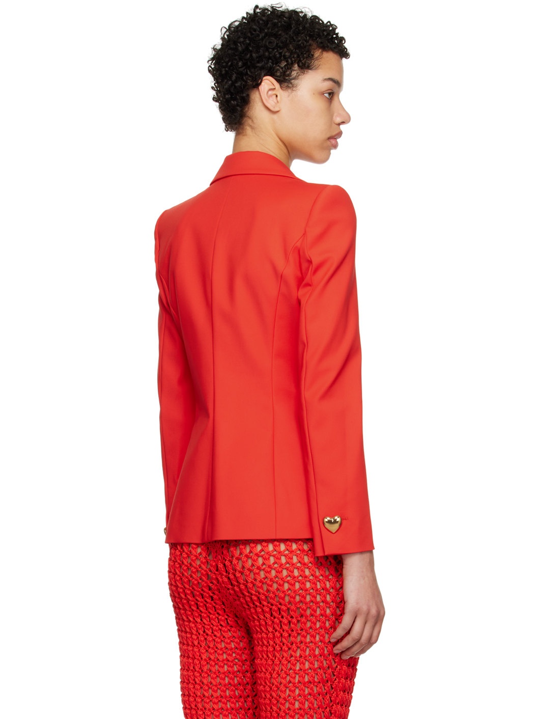 Red Heart Buttons Blazer - 3