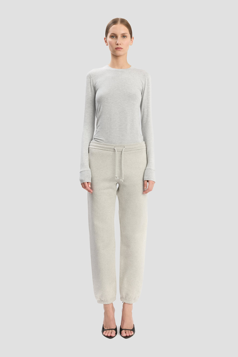 Victoria Beckham Logo Embroidered Jogger In Grey Marl outlook