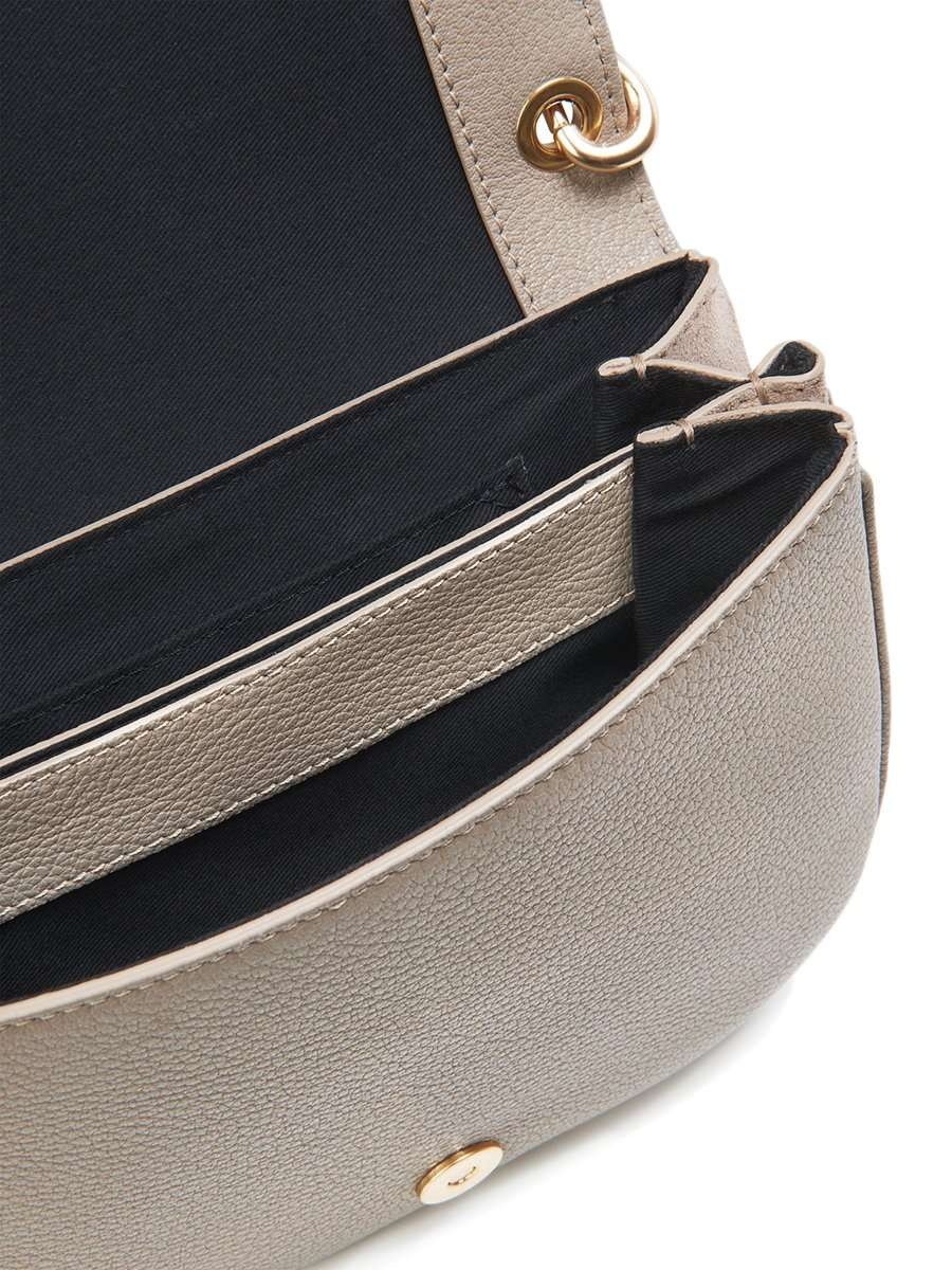 Hana Leather & Suede Shoulder Bag in Motty Grey - 2