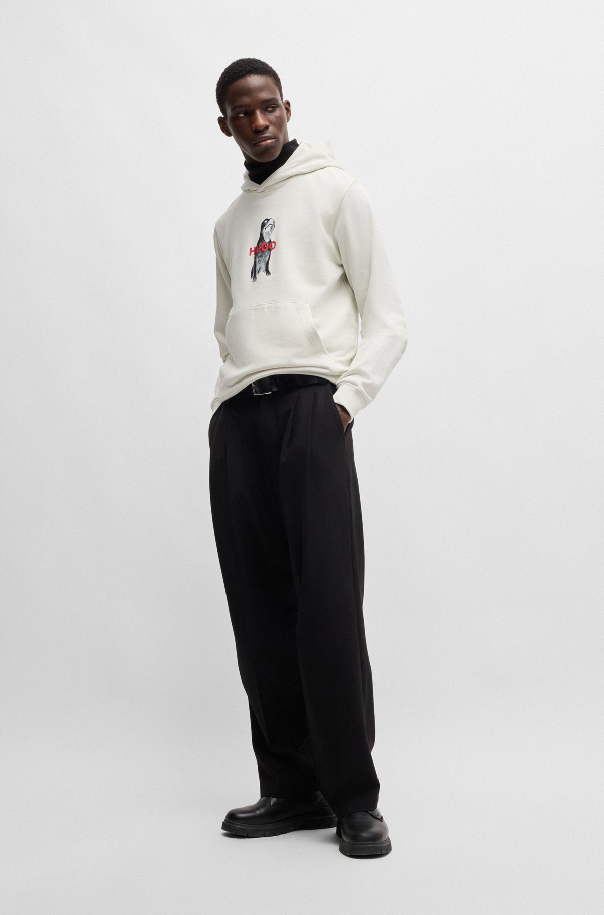 COTTON-TERRY REGULAR-FIT HOODIE WITH ANIMAL GRAPHICS - 4