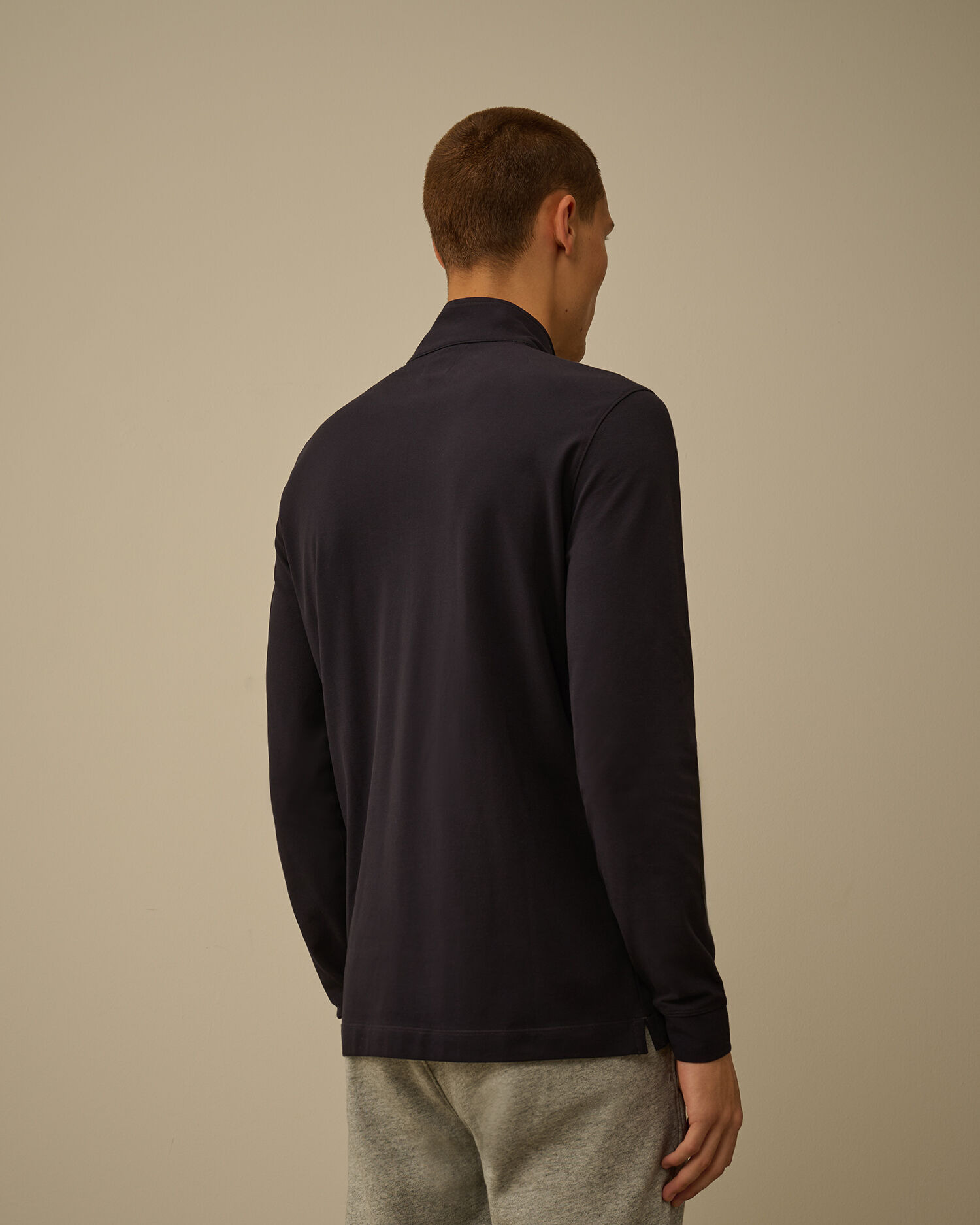 Stretch Piquet Half Zip Long Sleeve Polo - 4