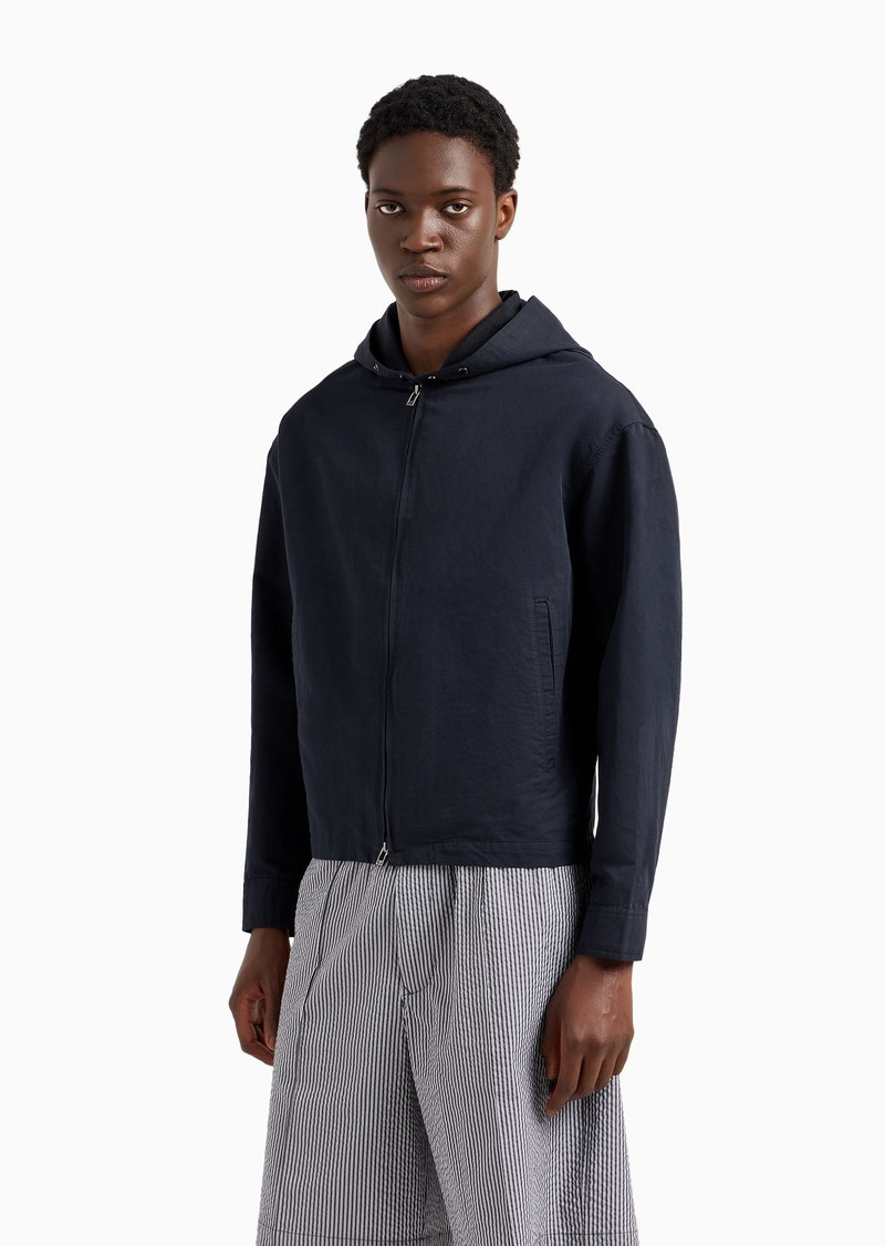 Hooded blouson in linen-blend twill 2