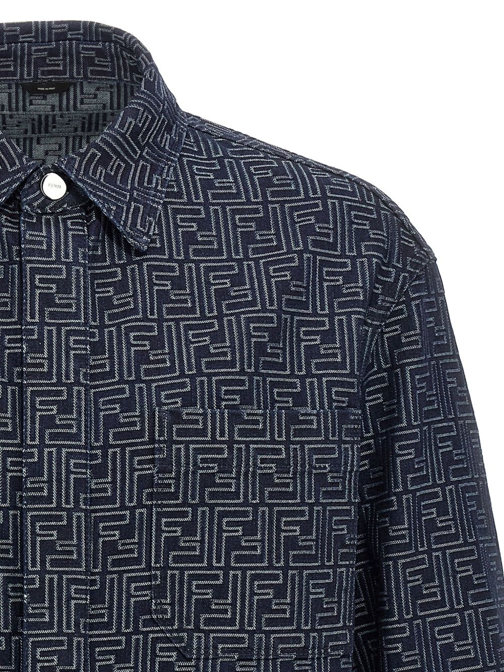 monogram-pattern shirt jacket - 3