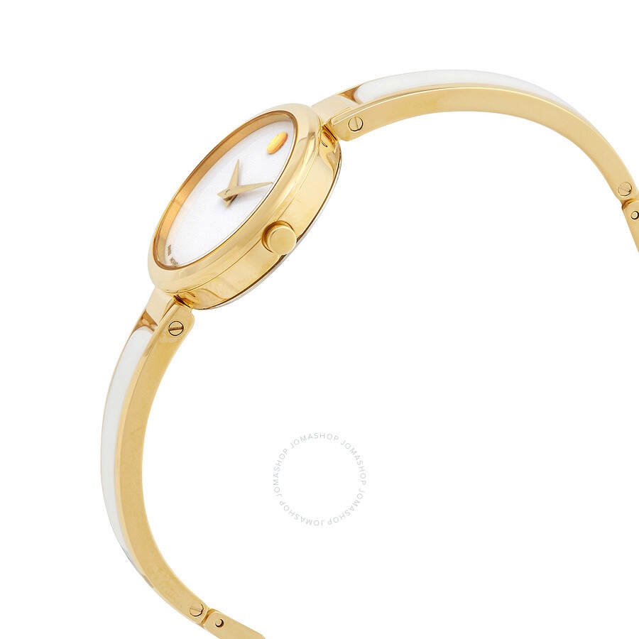 Movado - Movado Moda Quartz White Dial Ladies Watch 0607715 - 2