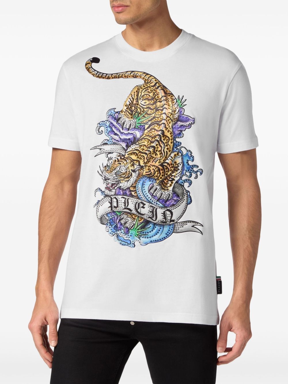 Tattoo-print cotton T-shirt - 3