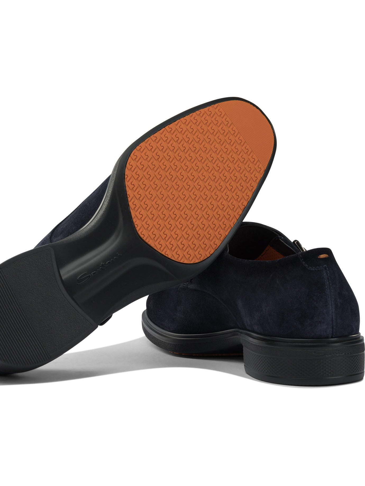 Santoni Suede Double Buckle Loafers - 5