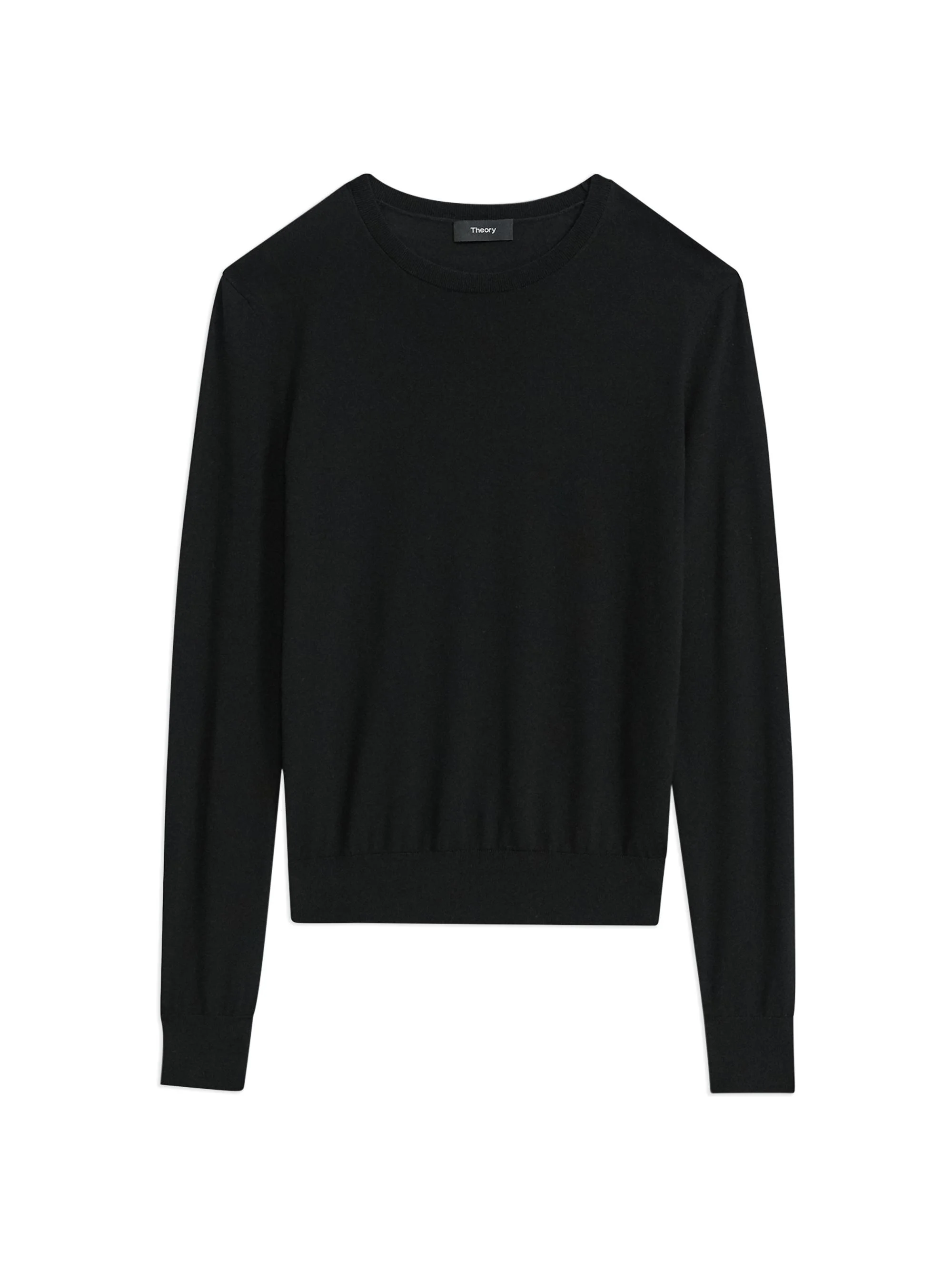 Women's Wool Crewneck Sweater - Black - 1