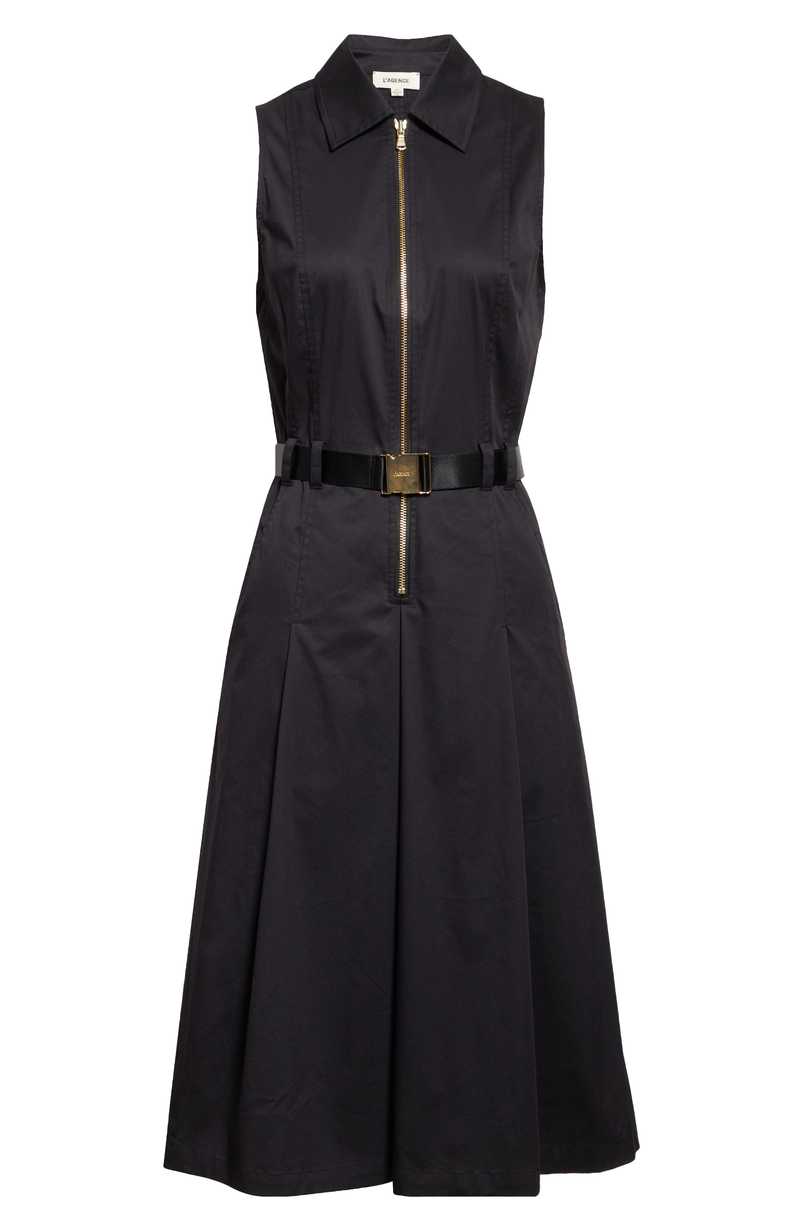 L'AGENCE Kylo Belted Shirtdress in Black at Nordstrom - 5