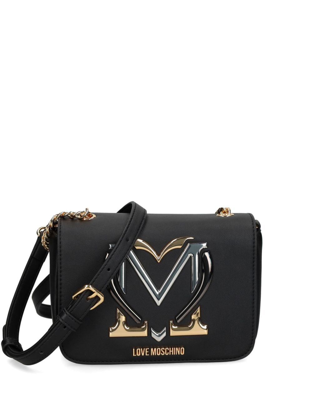 metal monogram logo cross body bag - 1