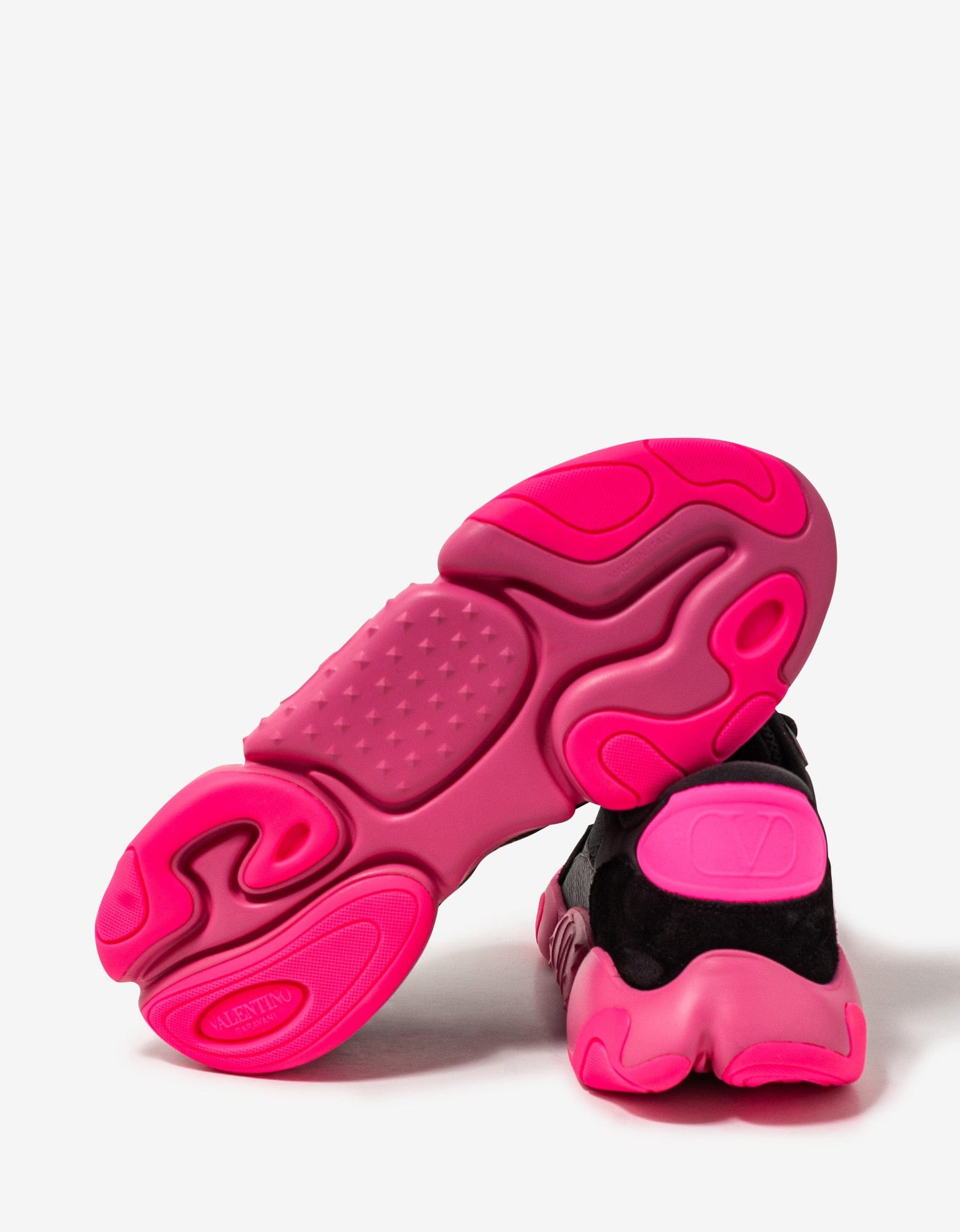 Valentino Black Bubbleback Mesh and Suede Trainers - 5