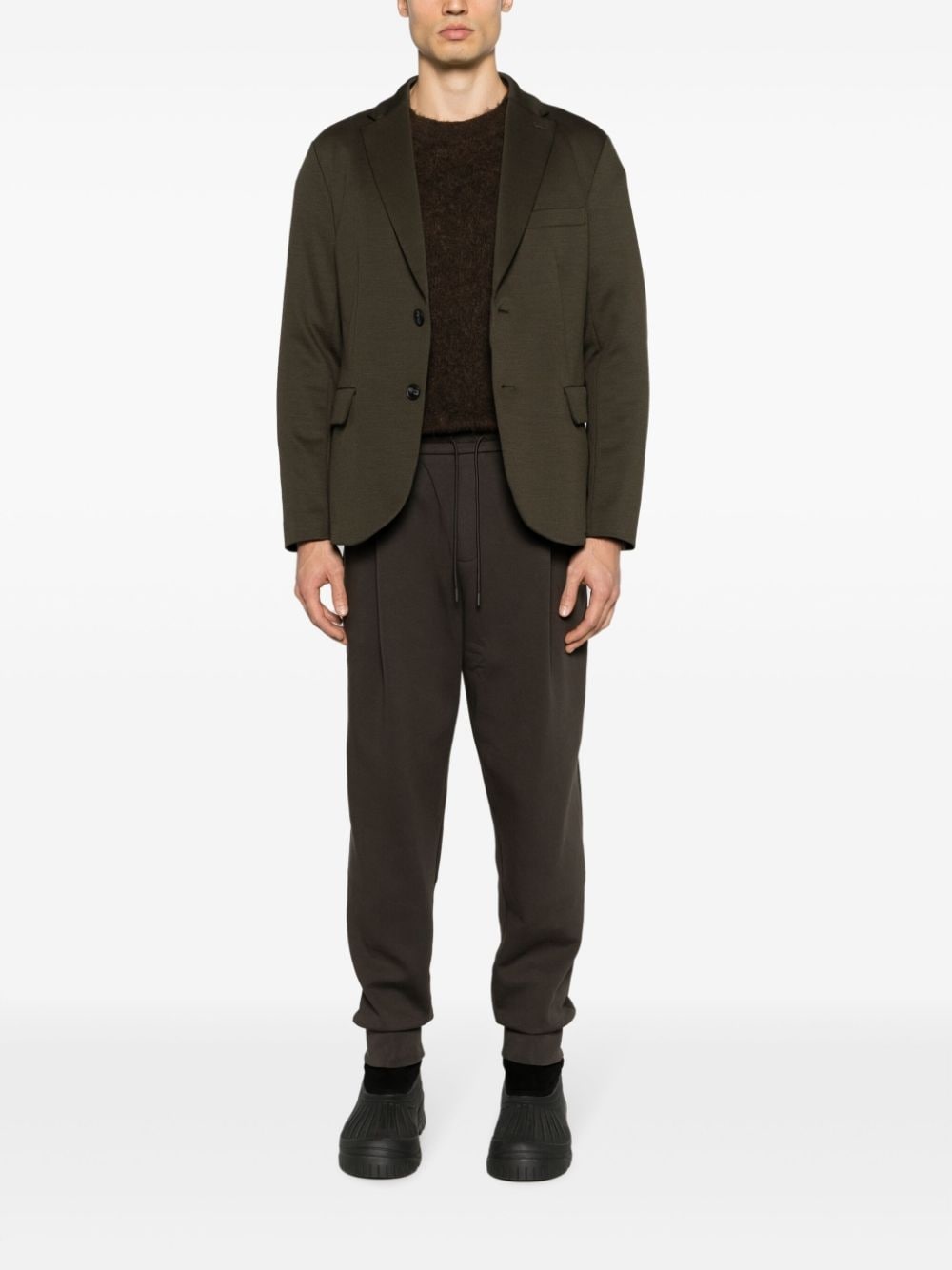drawstring-waistband stretch-cotton track pants - 2