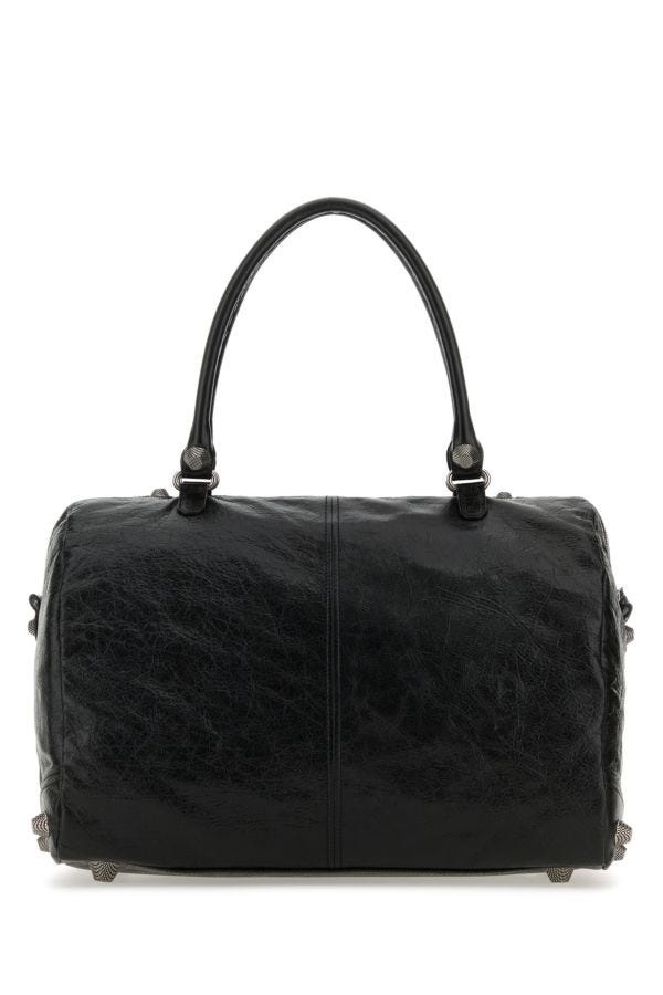 Black nappa leather Le Cagole shopping bag - 4