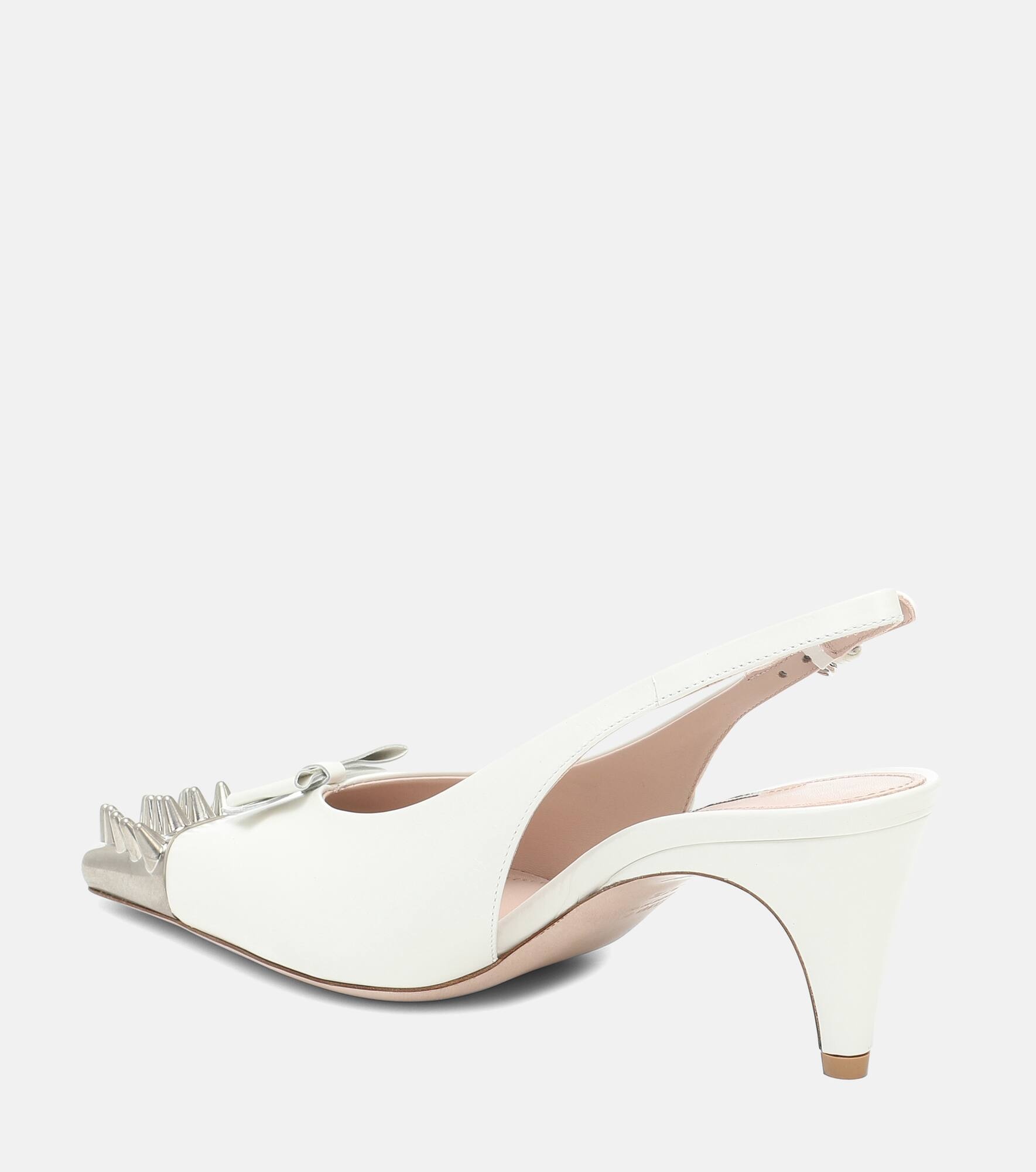Slingback studded leather pumps - 3