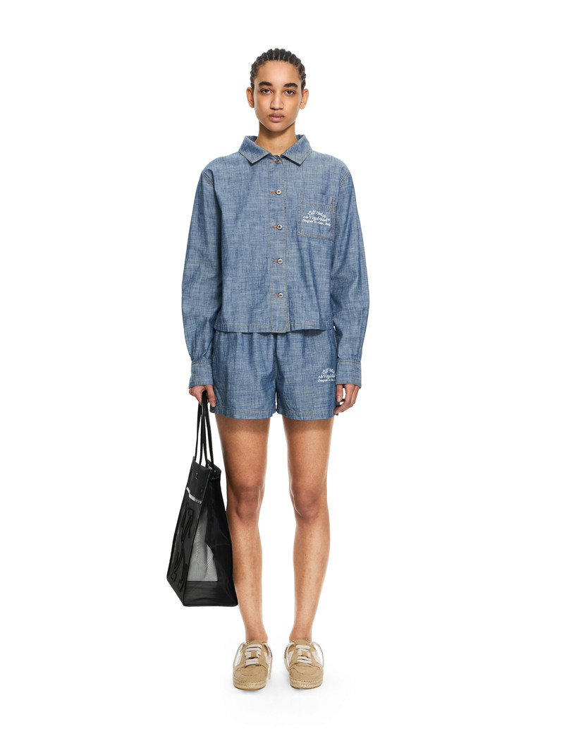 Off-White Chambray Denim Pajama Shirt outlook