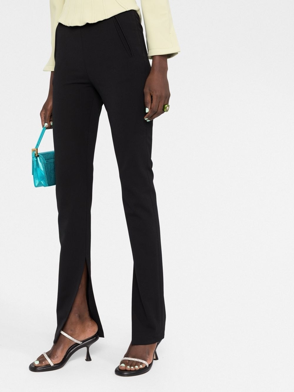 slit-detail tailored trousers - 5