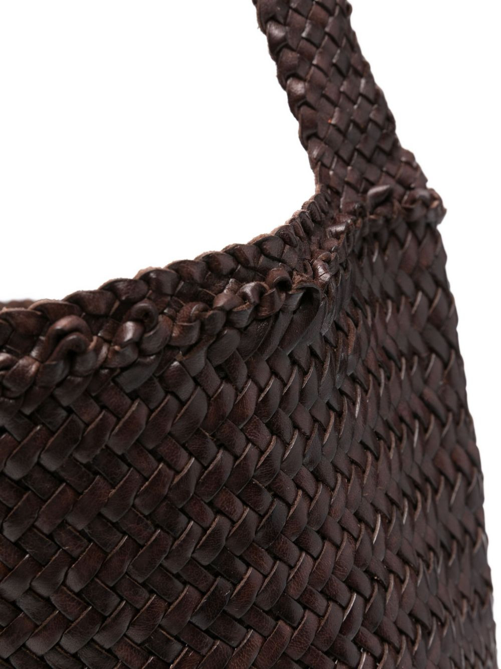 woven leather shoulder bag - 3