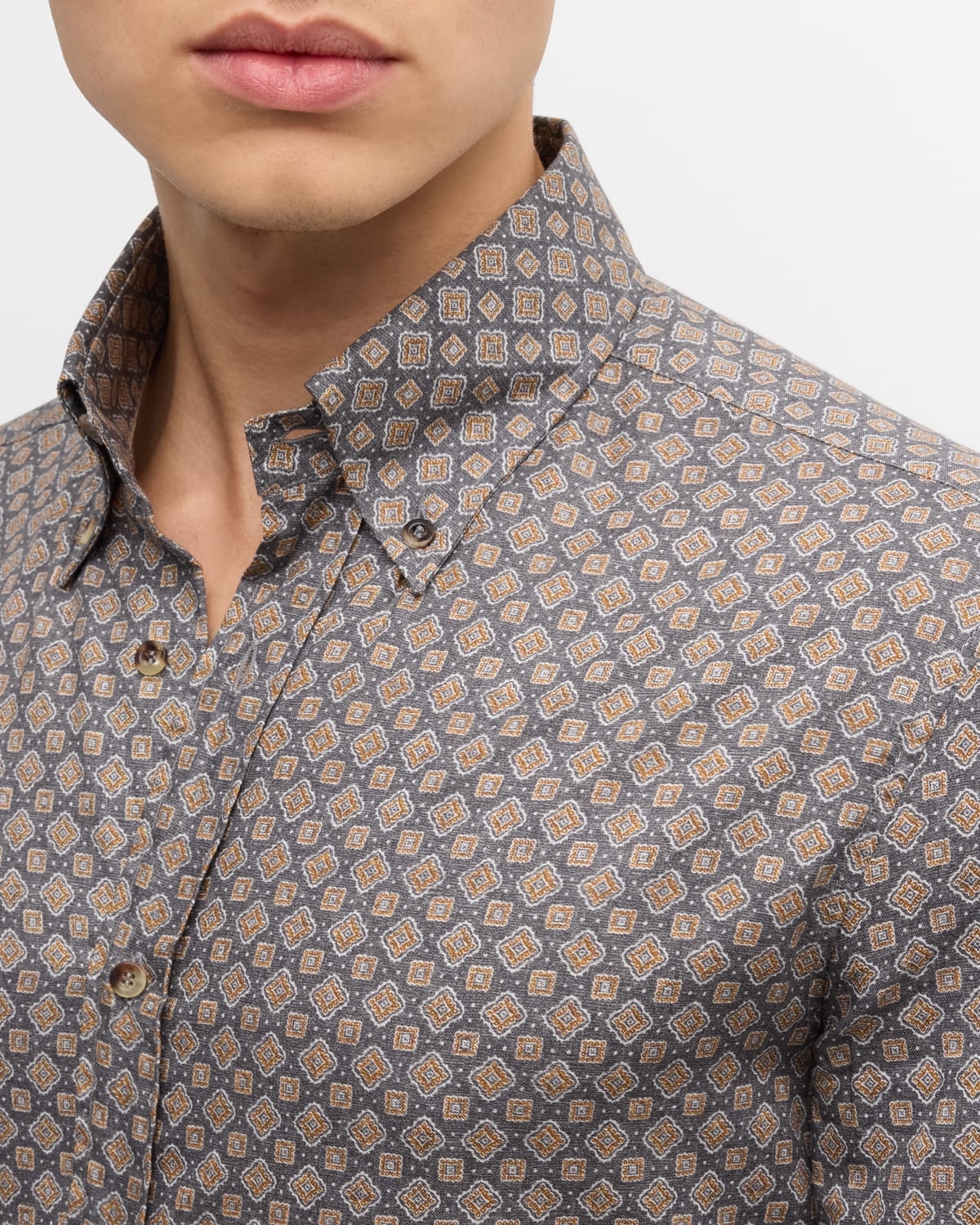 Men's Medallion Basic Button-Down Shirt - 6