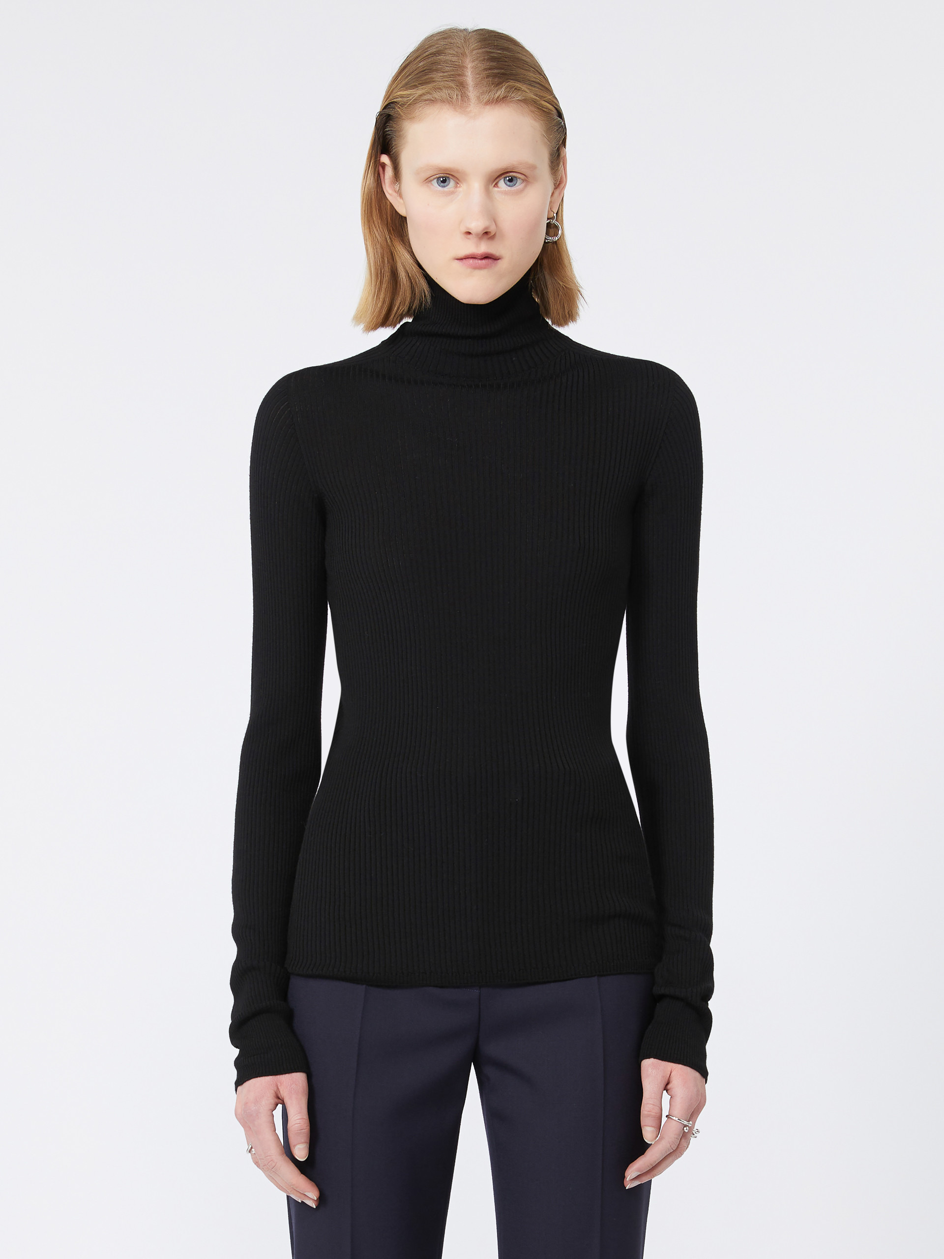 NIAGARA Wool mock polo-neck sweater - 3