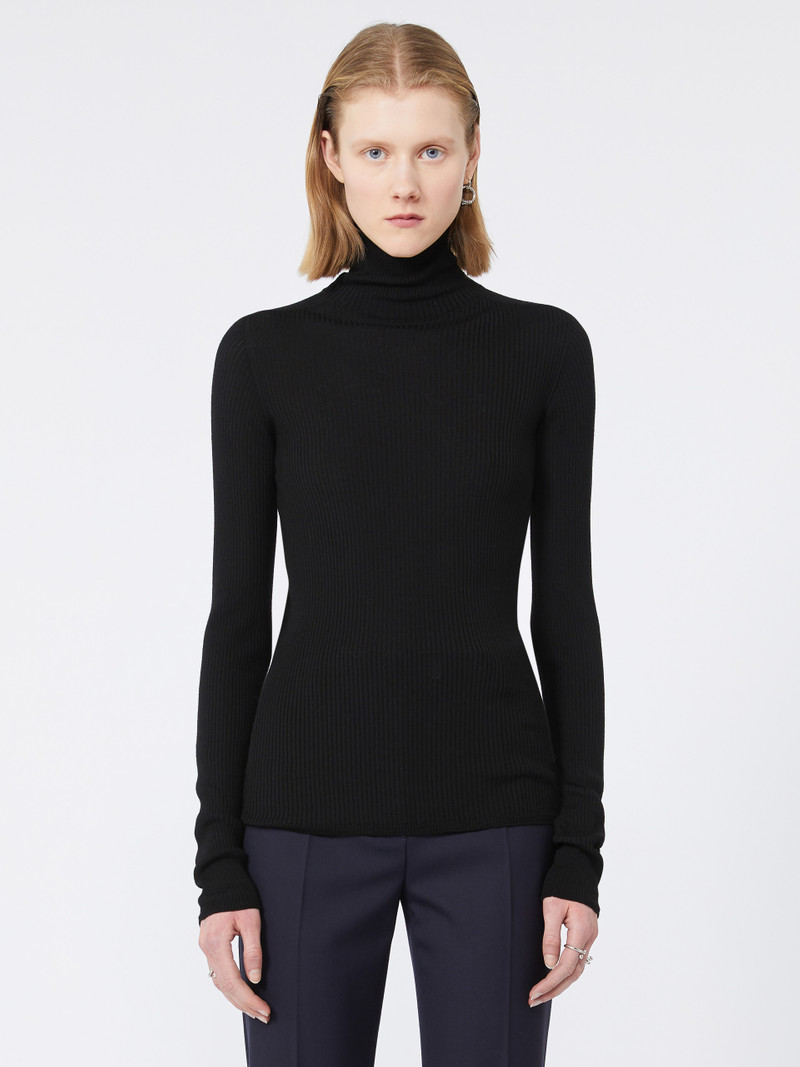 NIAGARA Wool mock polo-neck sweater 3