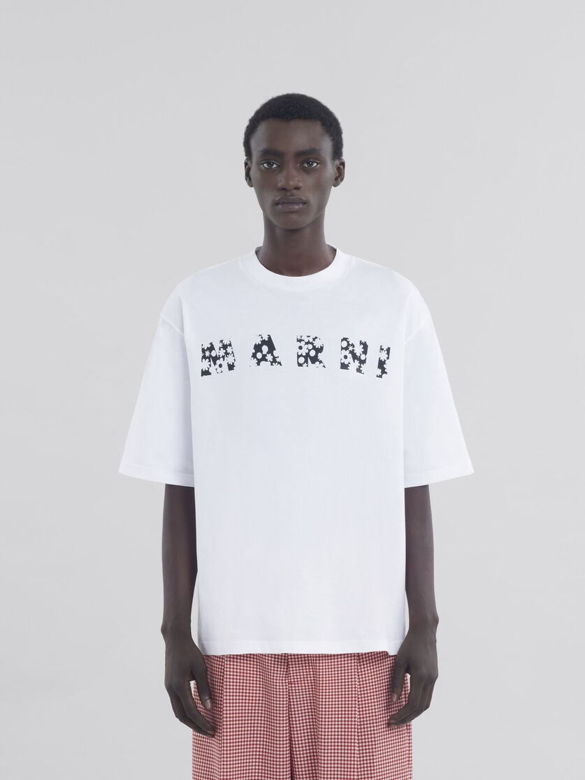 BLACK T-SHIRT WITH POP FIELDS MARNI LOGO - 2