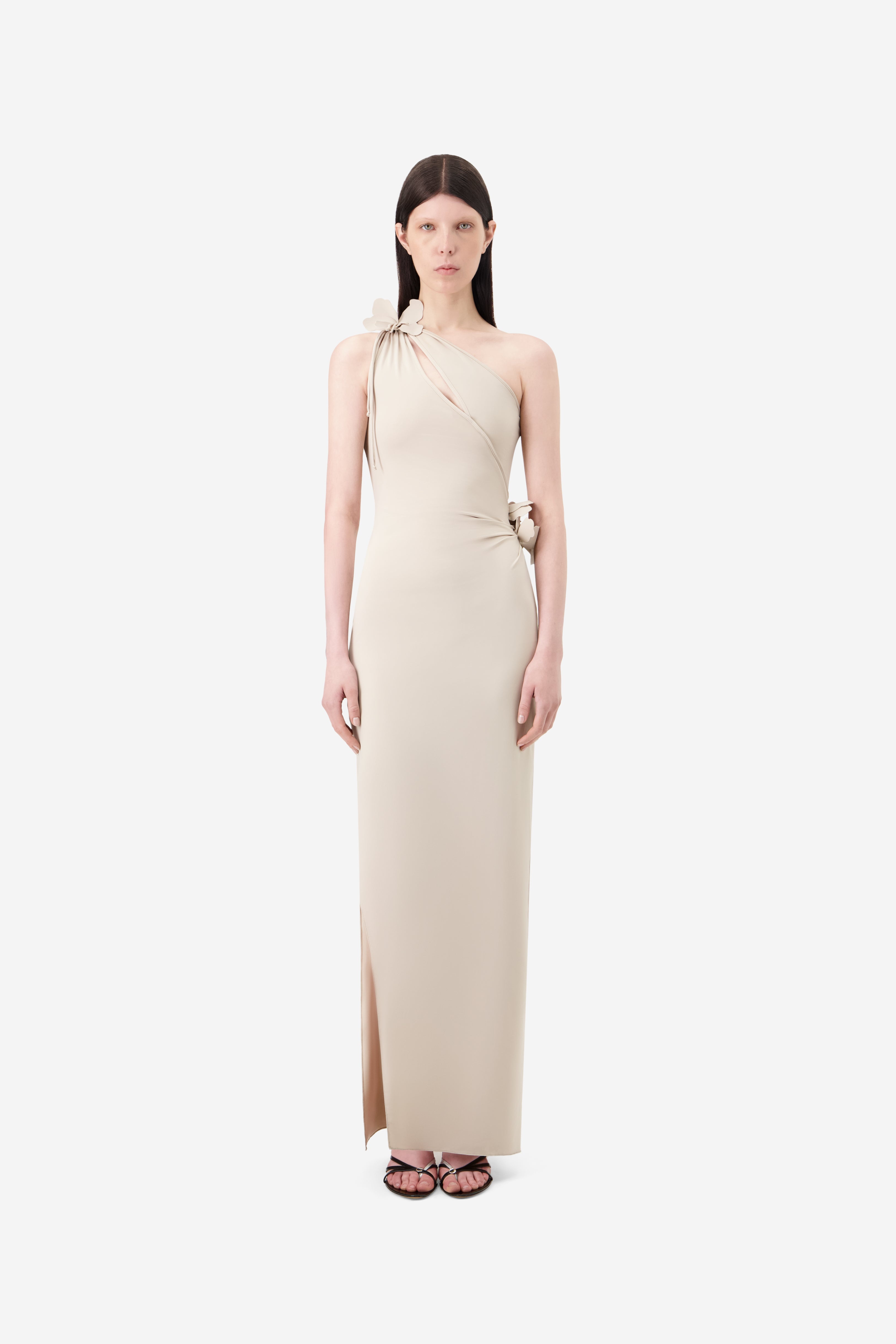Asymmetric Flower Gown - 3