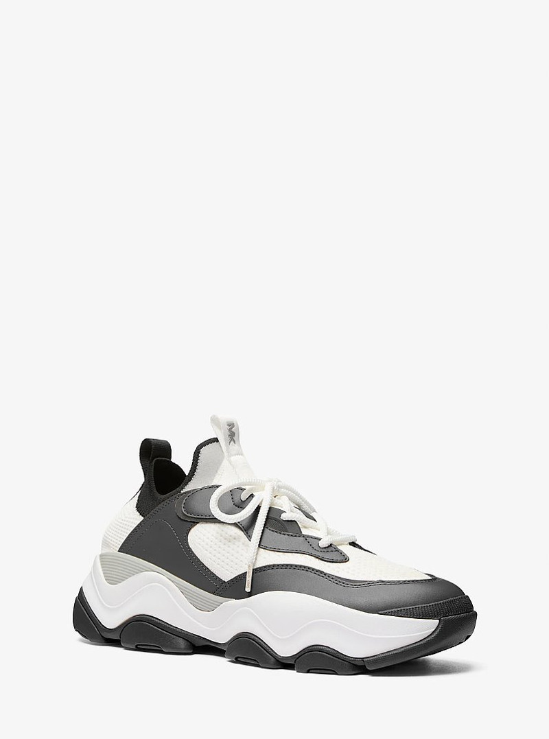 Atlas Stretch Knit and Leather Trainer 2