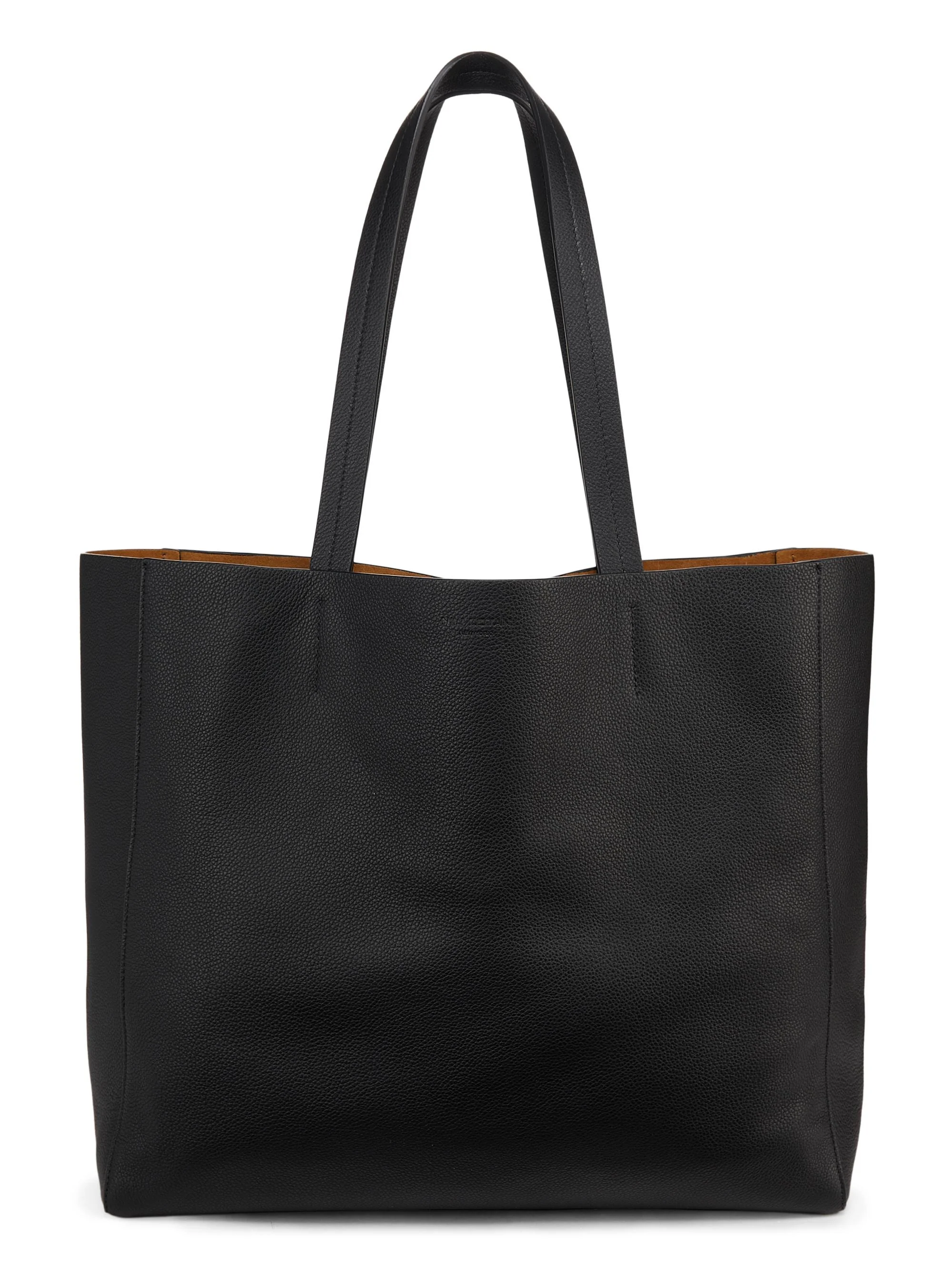 Women's Medium Keith Leather Tote Bag - Black - 1
