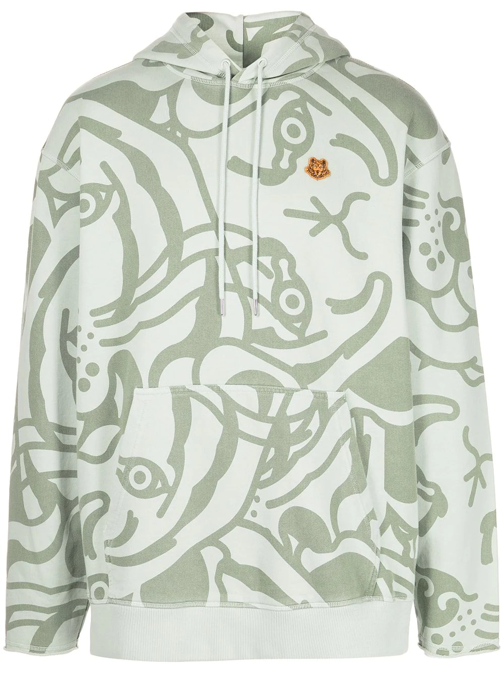 embroidered-motif graphic-print hoodie - 1