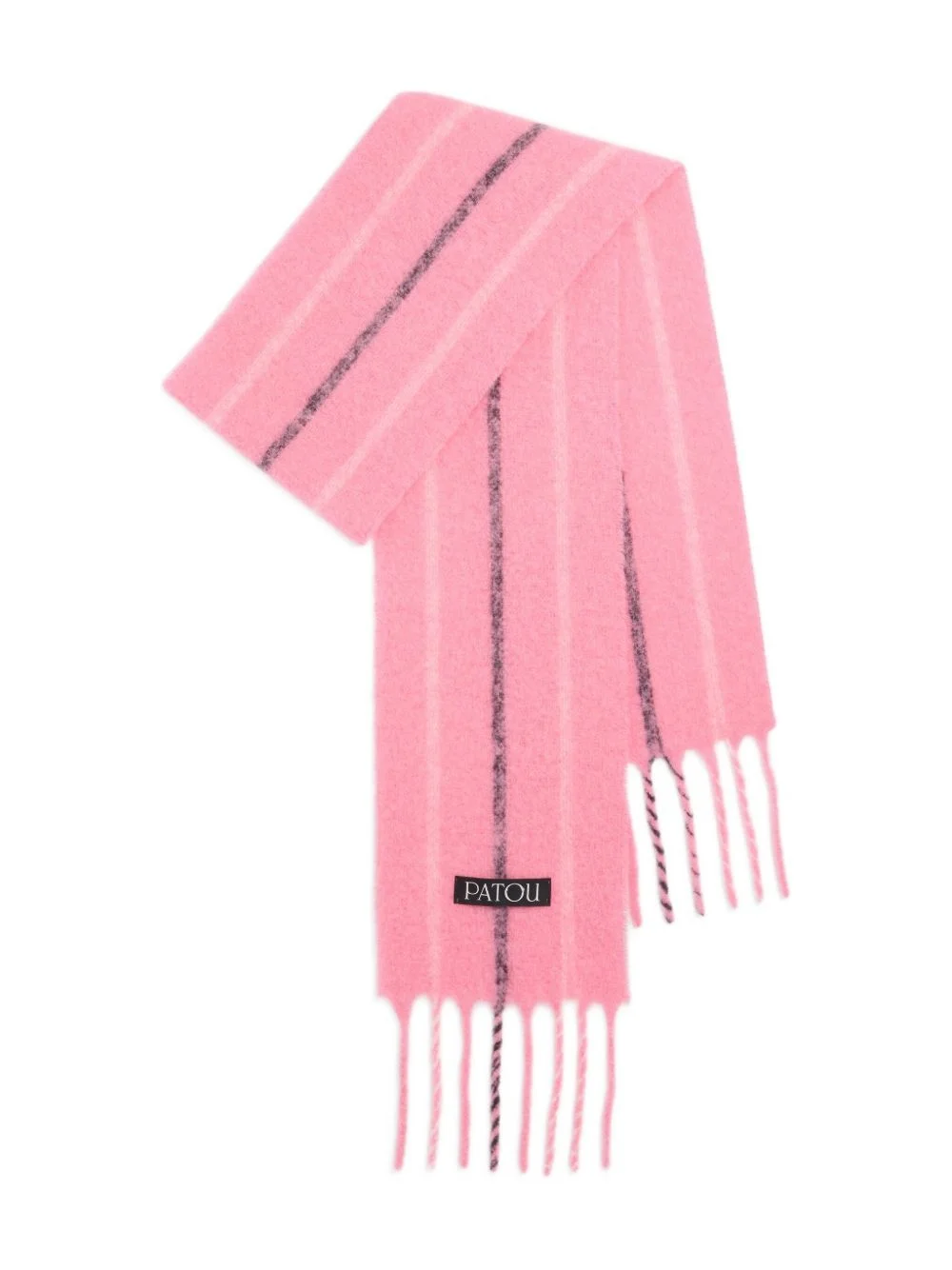 striped fringe scarf - 1