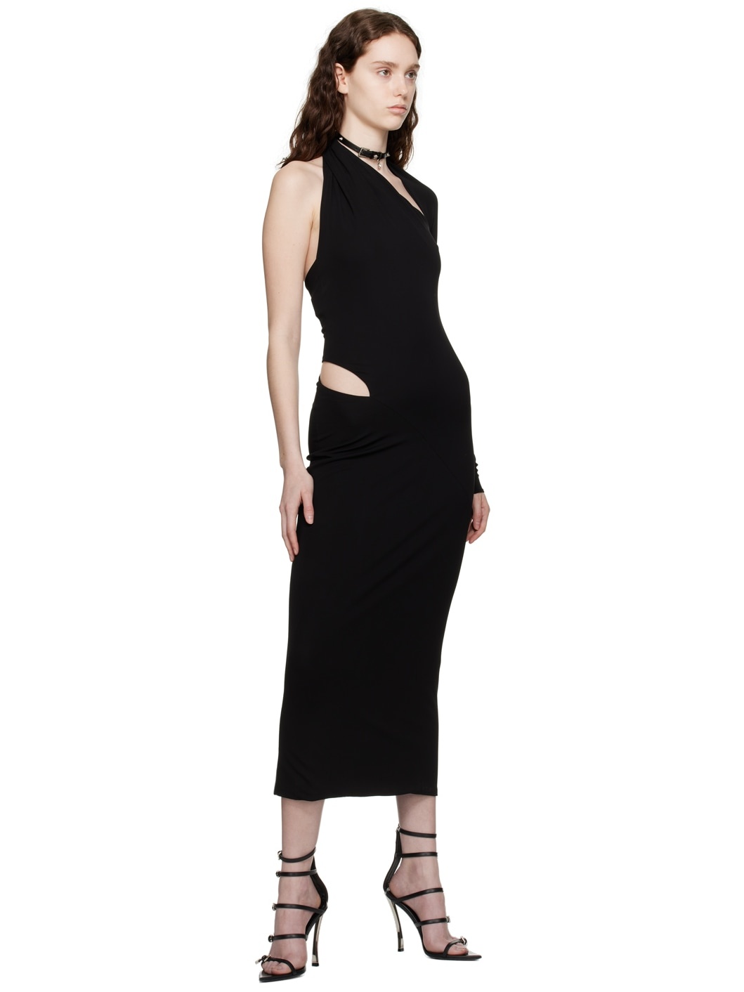 ワンピース VERSACE SLEEVELESS MIDI DRESS WITH CUTOUTS Versace Sleeveless Midi Dress With Cutouts In Black | ModeSens