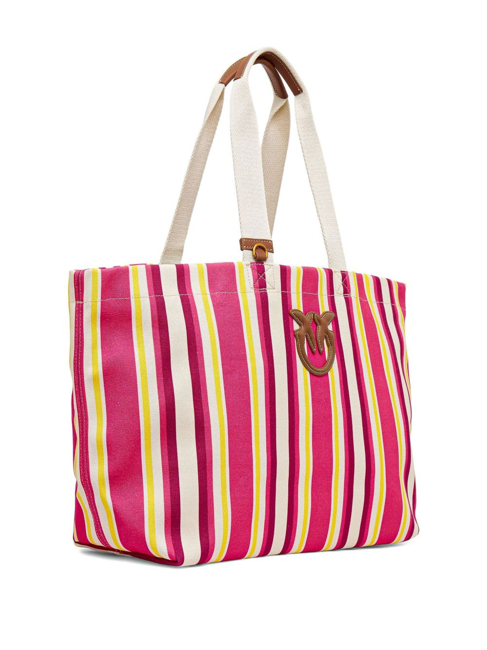 large striped-pattern logo-patch tote bag - 2