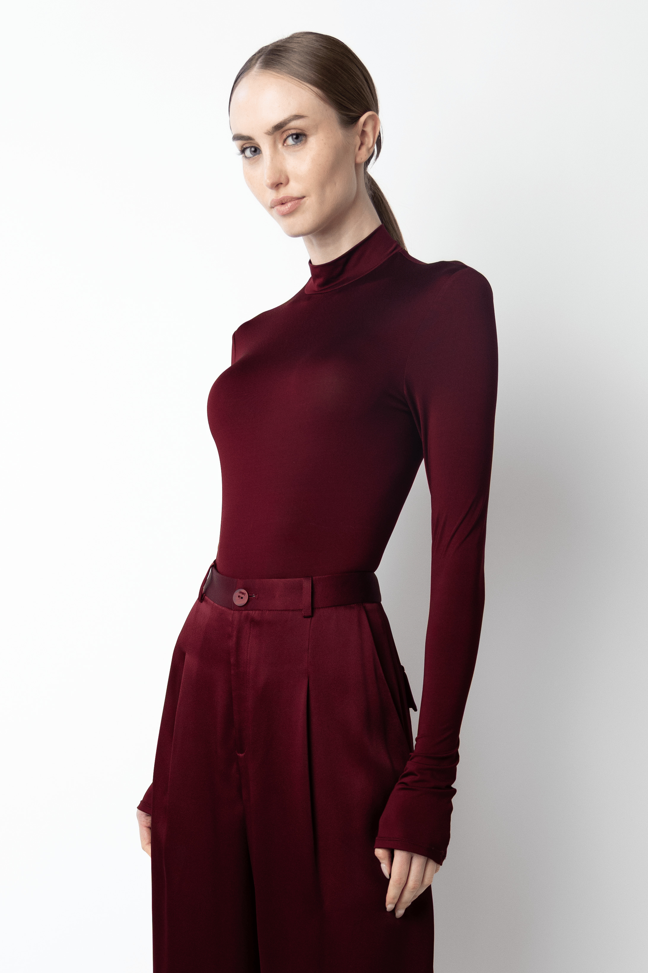 Jersey Mock Neck Bodysuit - 4