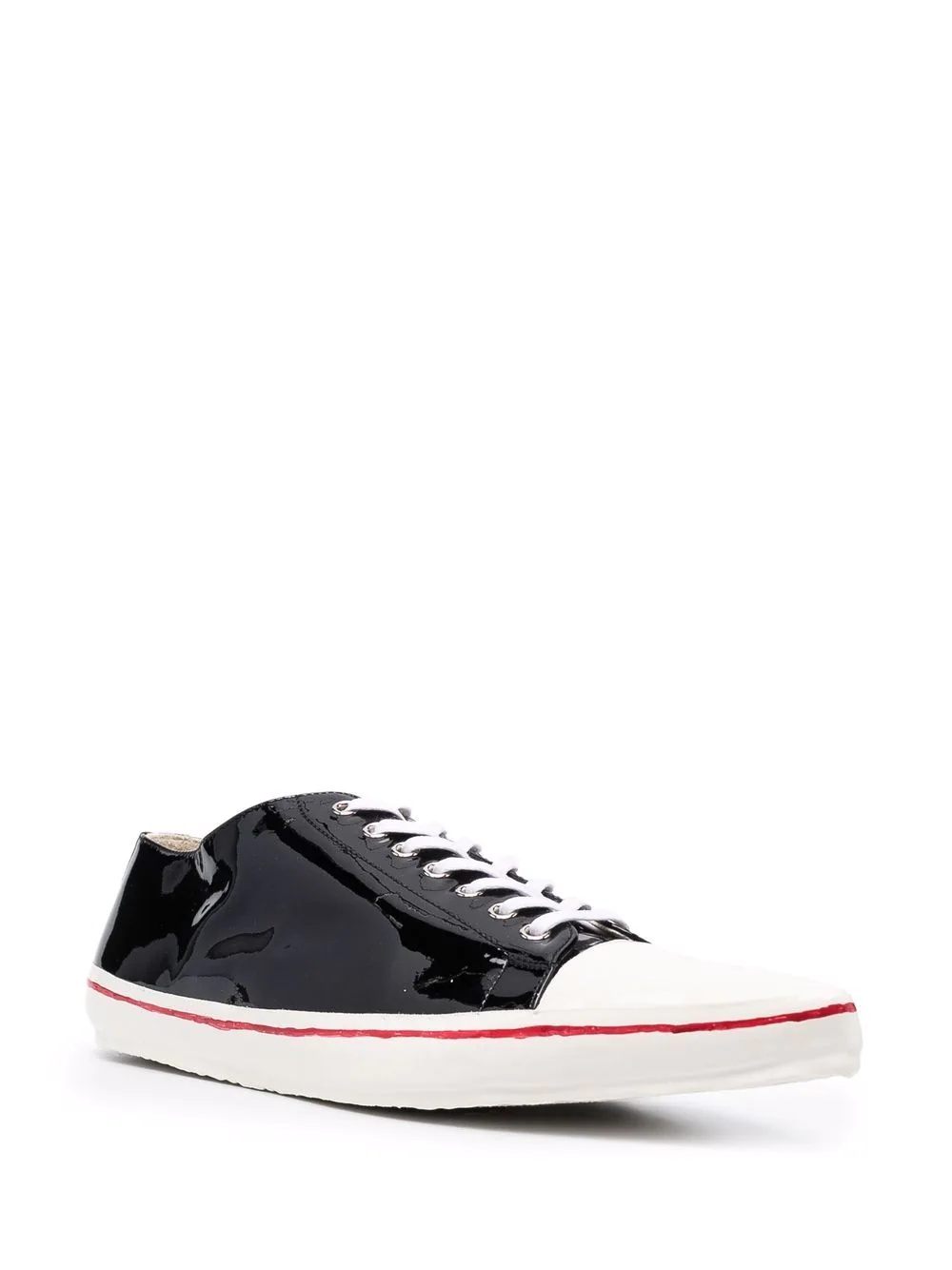 high-shine finish sneakers - 2