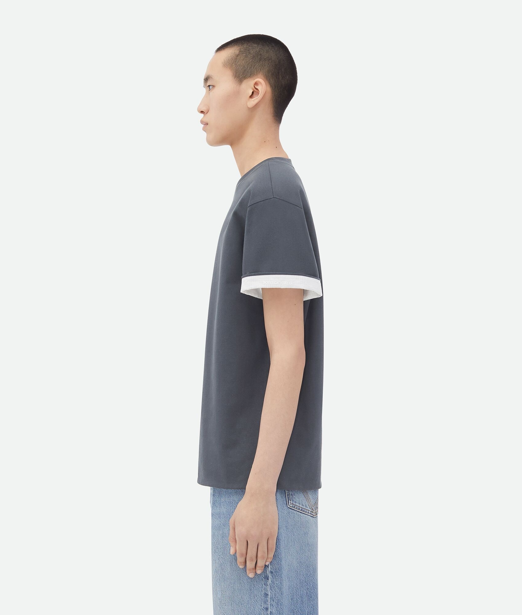 Double Layer Cotton Check T-Shirt - 2