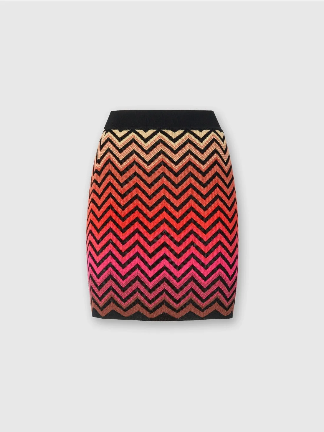 Dégradé chevron cotton and viscose miniskirt - 1