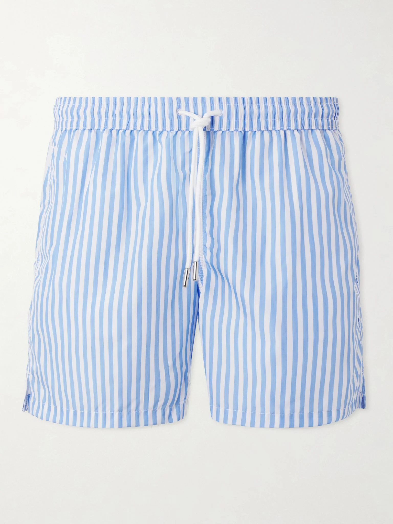 Straight-Leg Mid-Length Striped Swim Shorts Light blue - 1