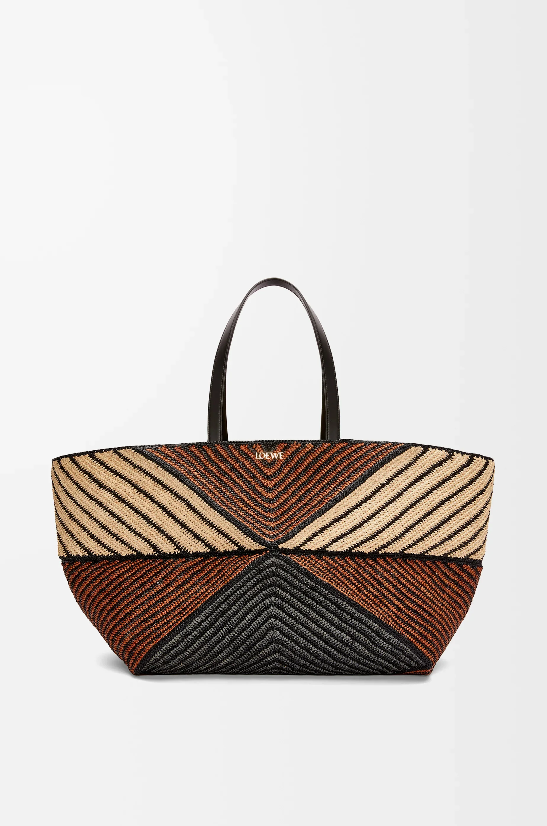 XXL Puzzle Fold Tote in raffia - 1