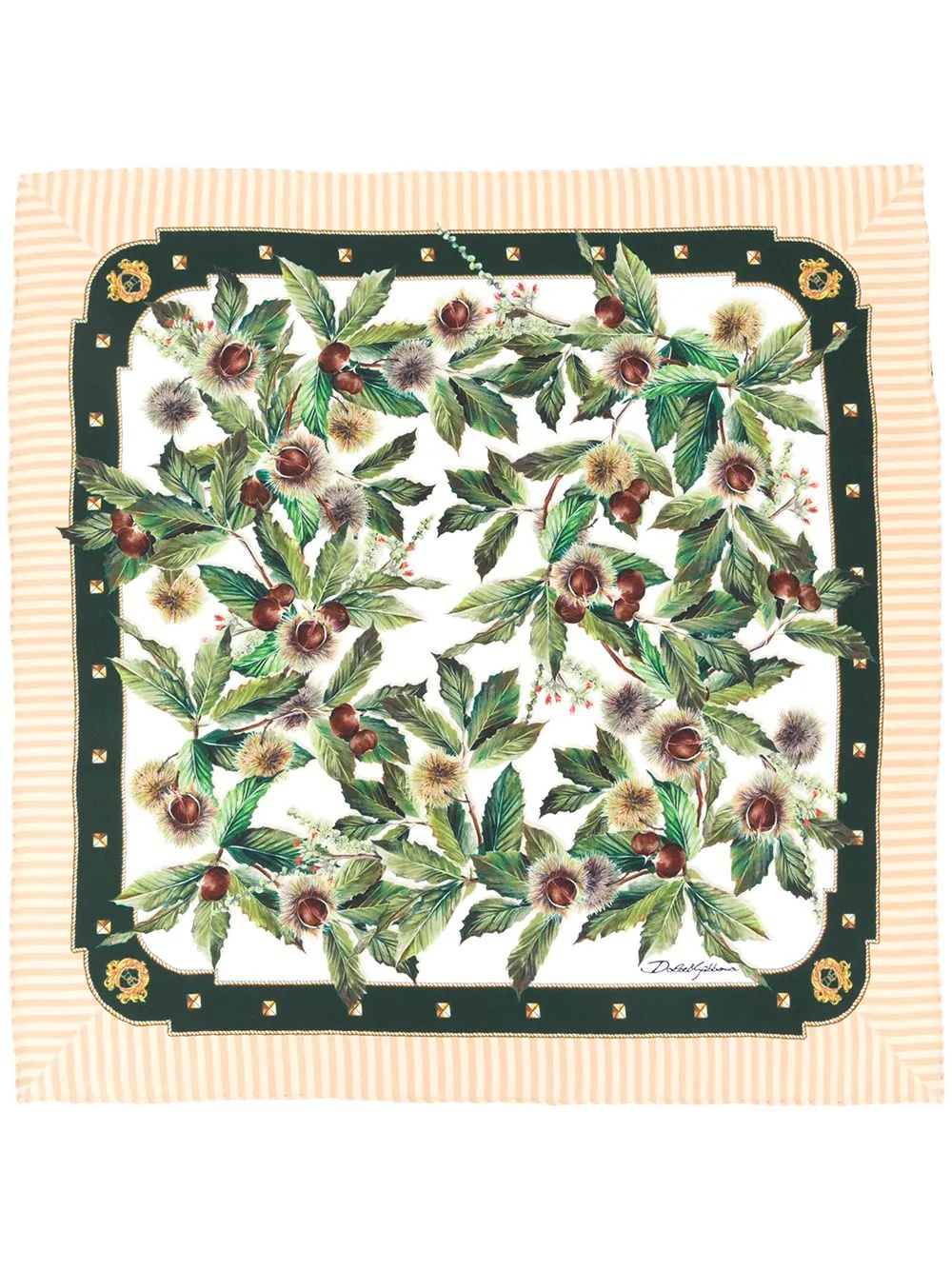 chestnut print silk scarf - 4