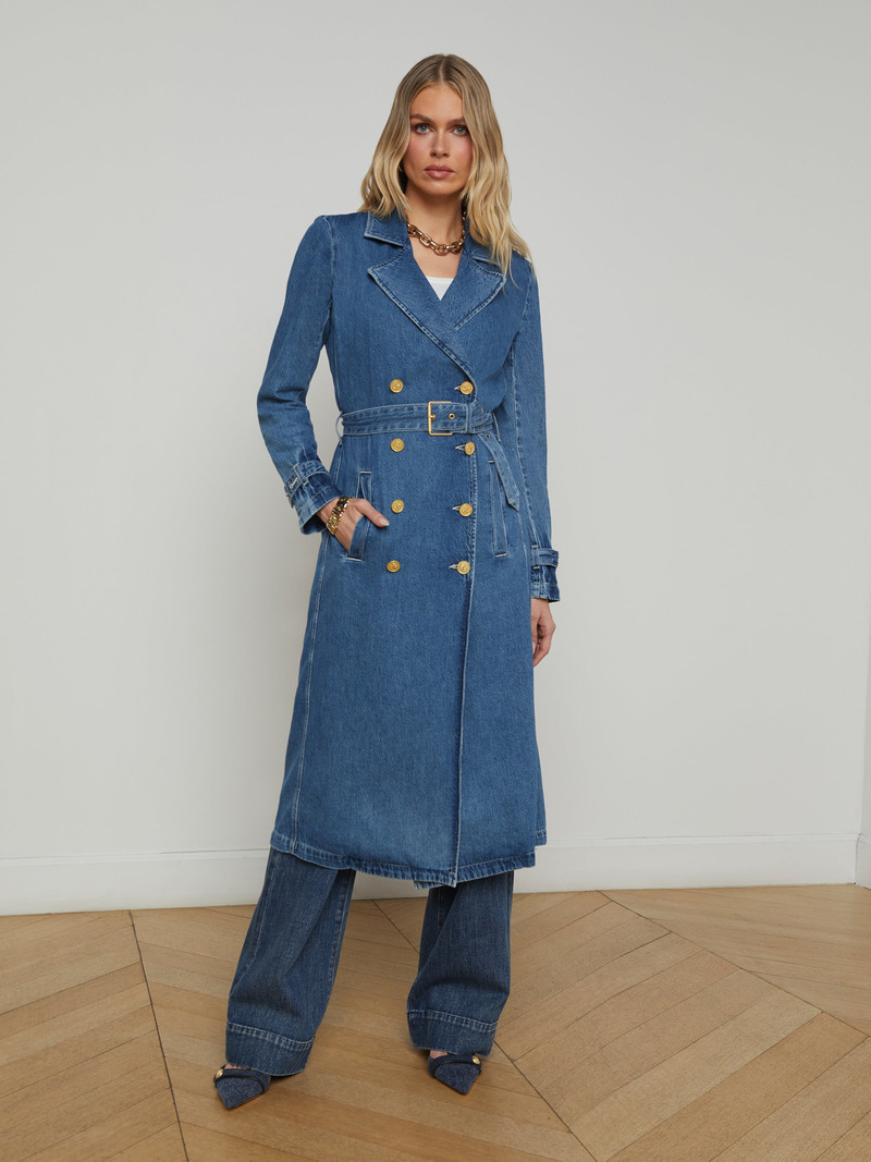 L'AGENCE Bradley Denim Trench outlook