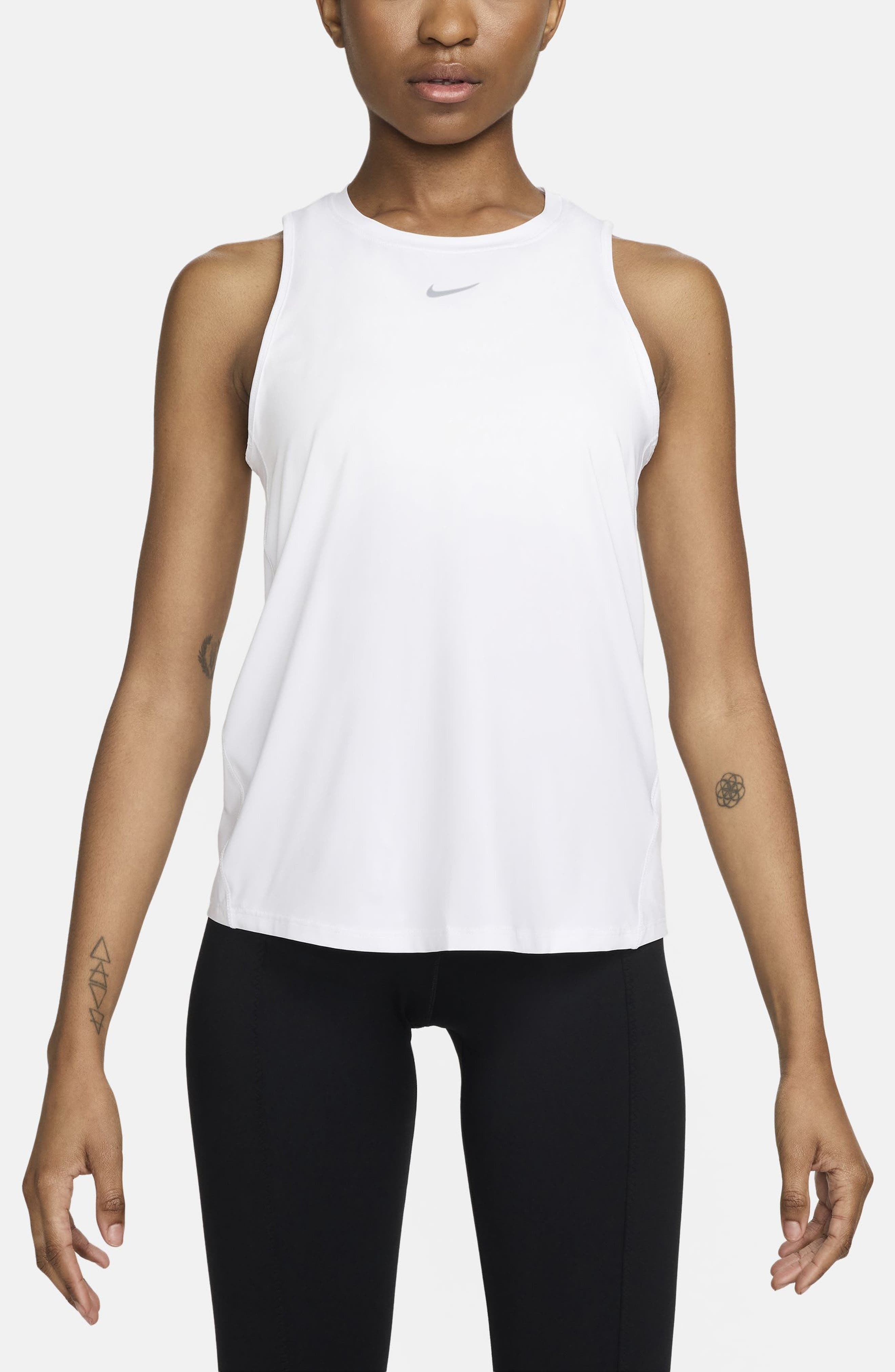 Nike One Dri-FIT Tank in White/black at Nordstrom - 1
