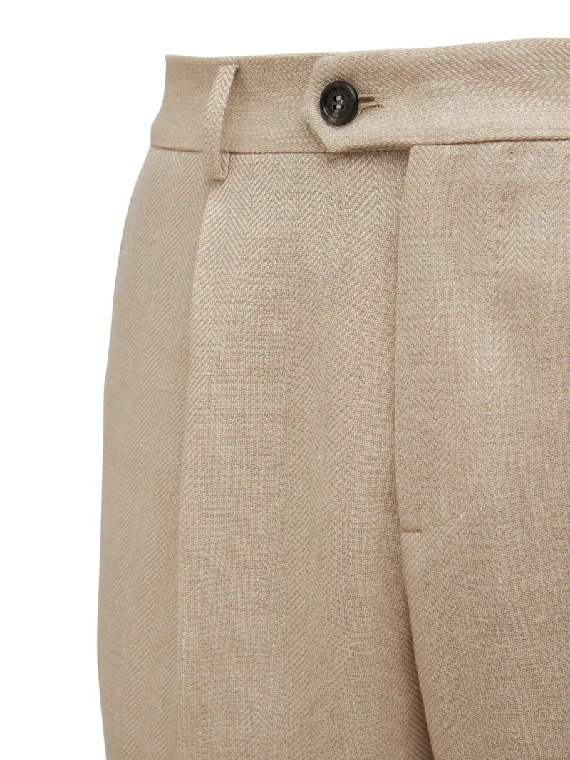 DOUBLE BREAST LINEN BLEND SUIT - 13