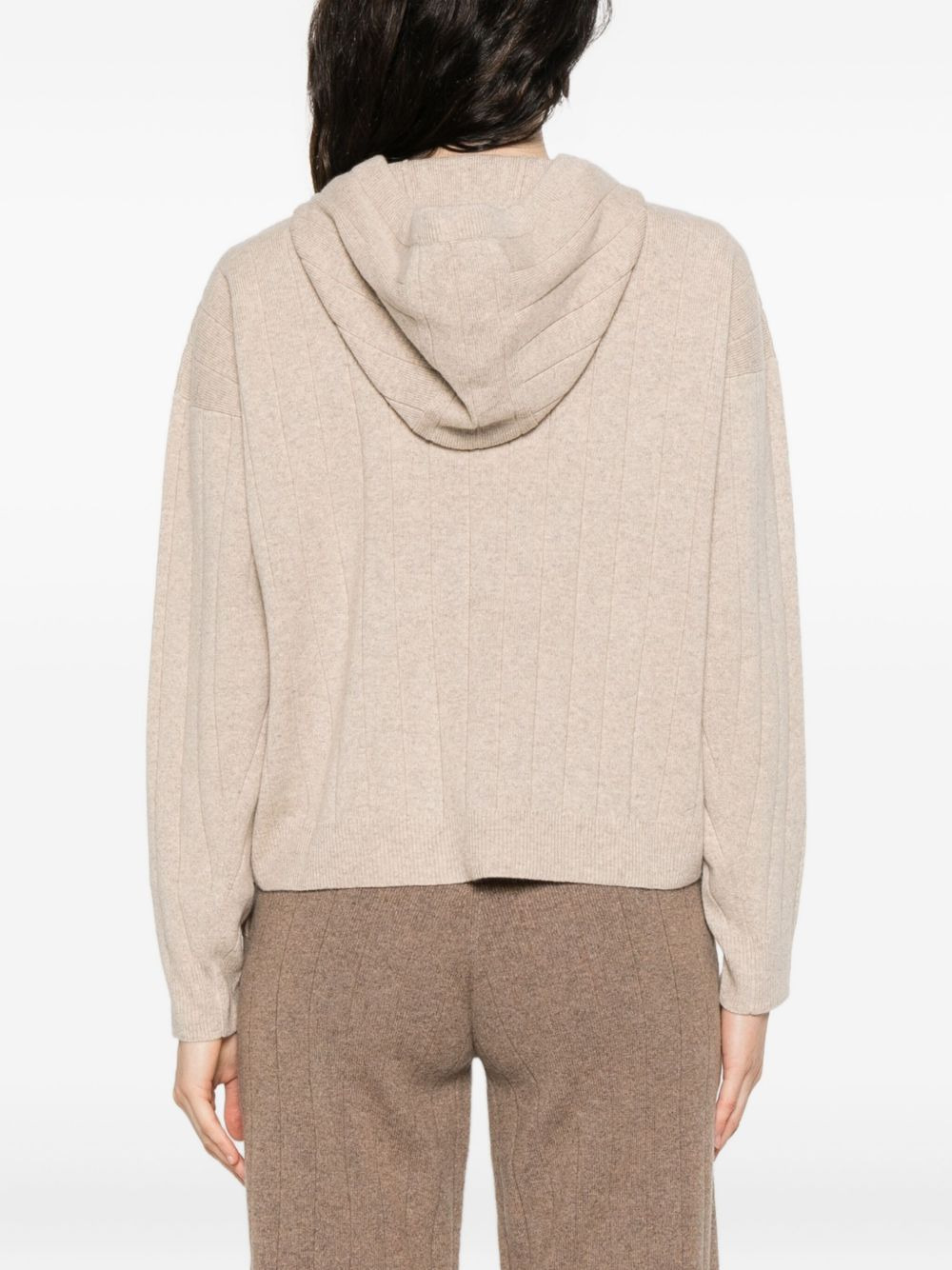 ribbed knit hoodie - 4