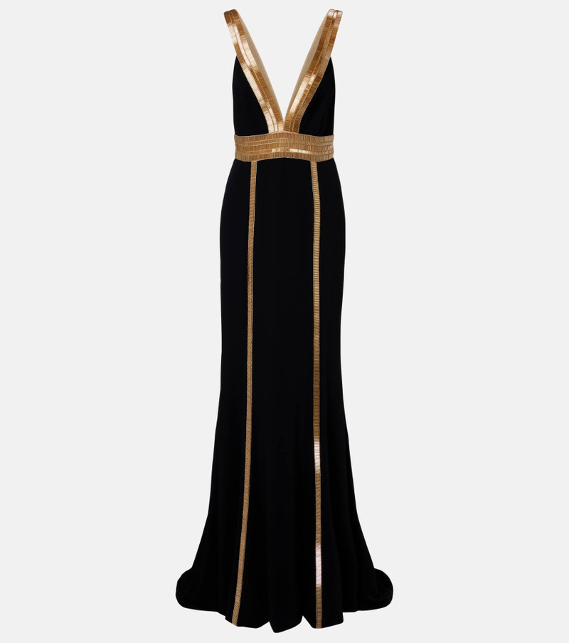 Embellished velvet gown 1