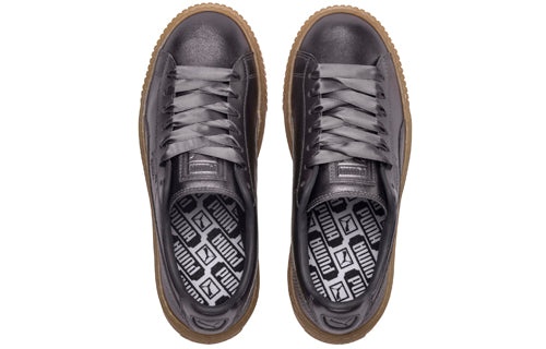 (WMNS) PUMA Basket Platform Luxe 'Silver' 366687-01 - 4