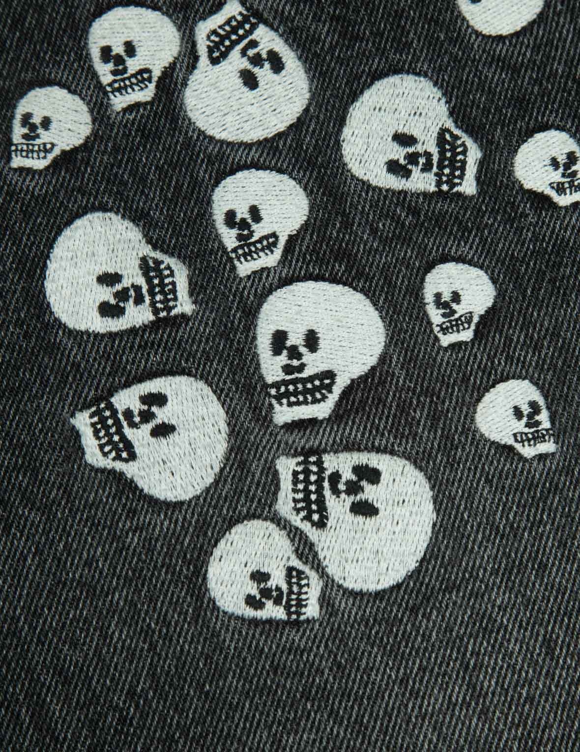 Skull Embroidery Daicock Baggy Jeans - 14