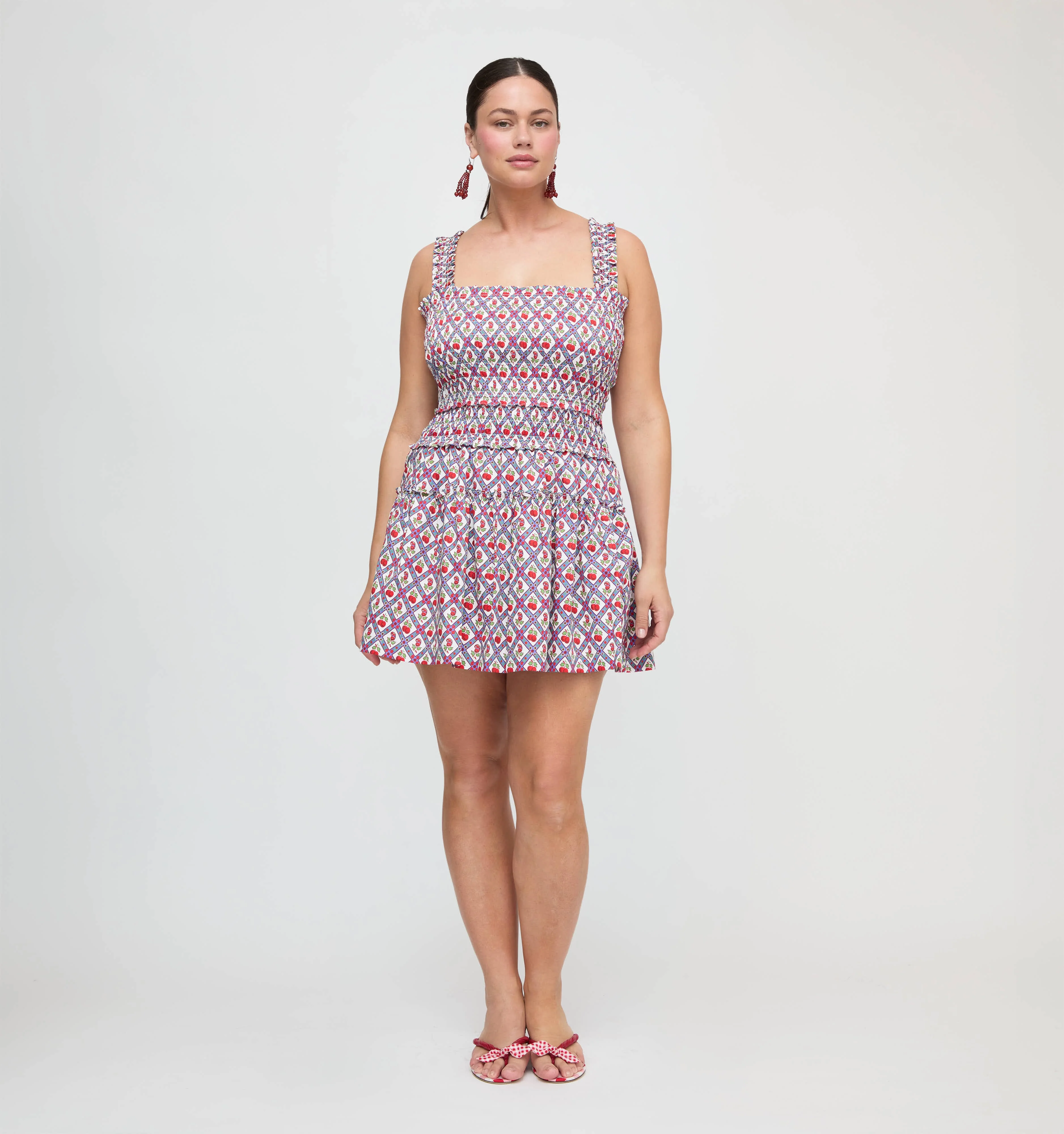 The Azalea Mini Nap Dress - Diamond Cherries Cherry Red - 1