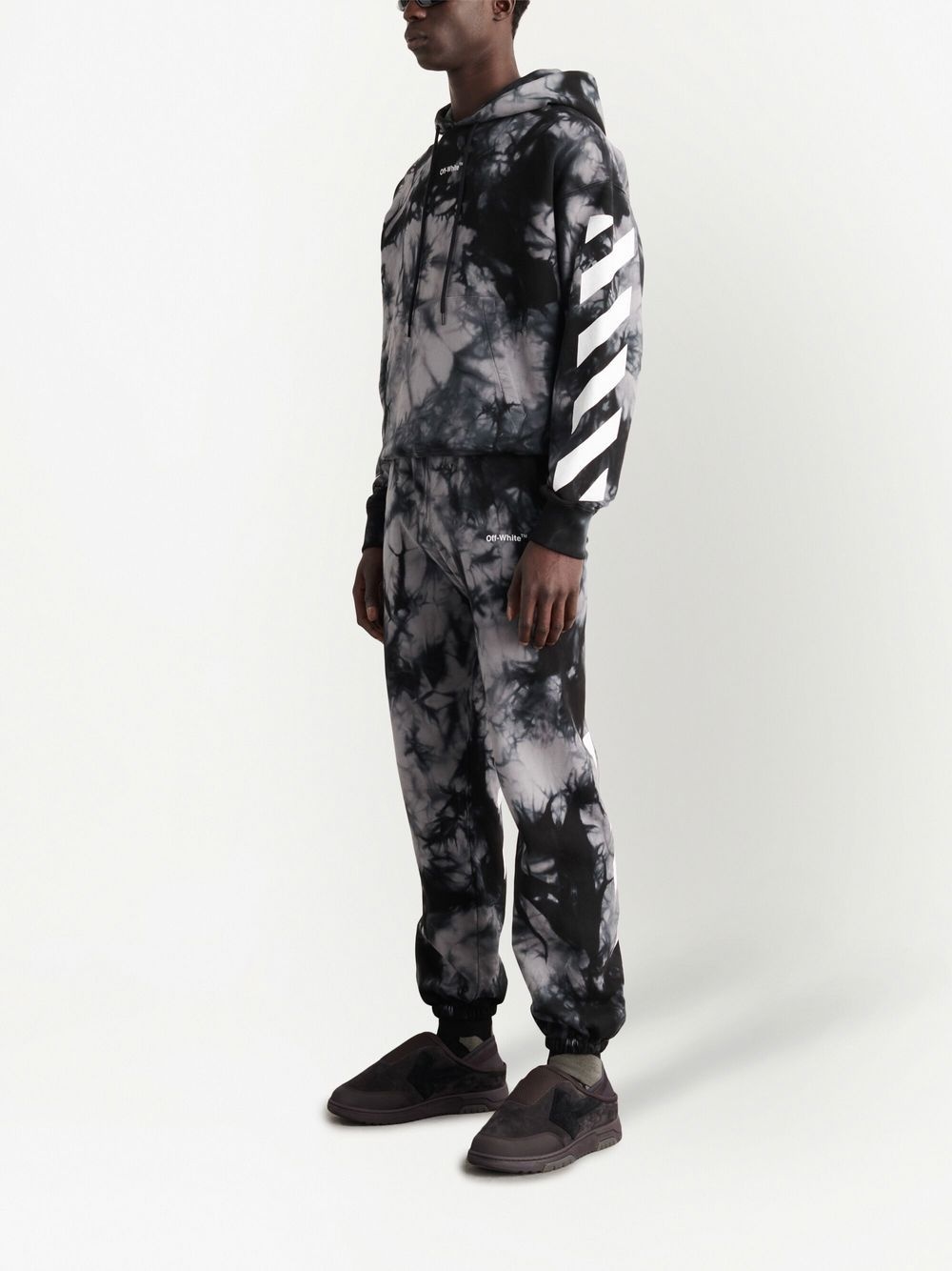 marbled stripe-print track pants - 6